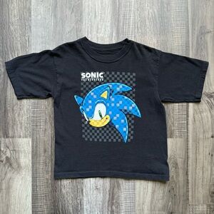 Black Sonic The Hedgehog Boys Short Sleeve Size S